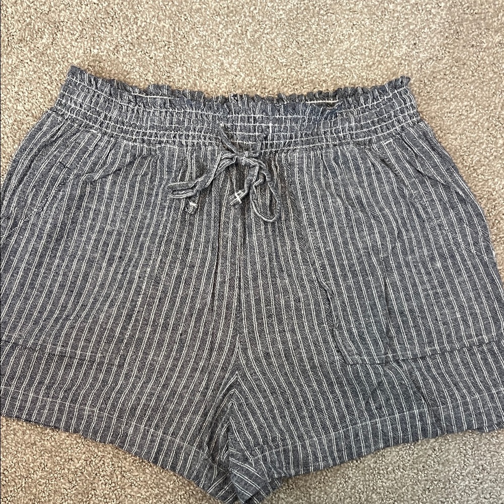 Time and Tru High Waist Gray Striped Shorts